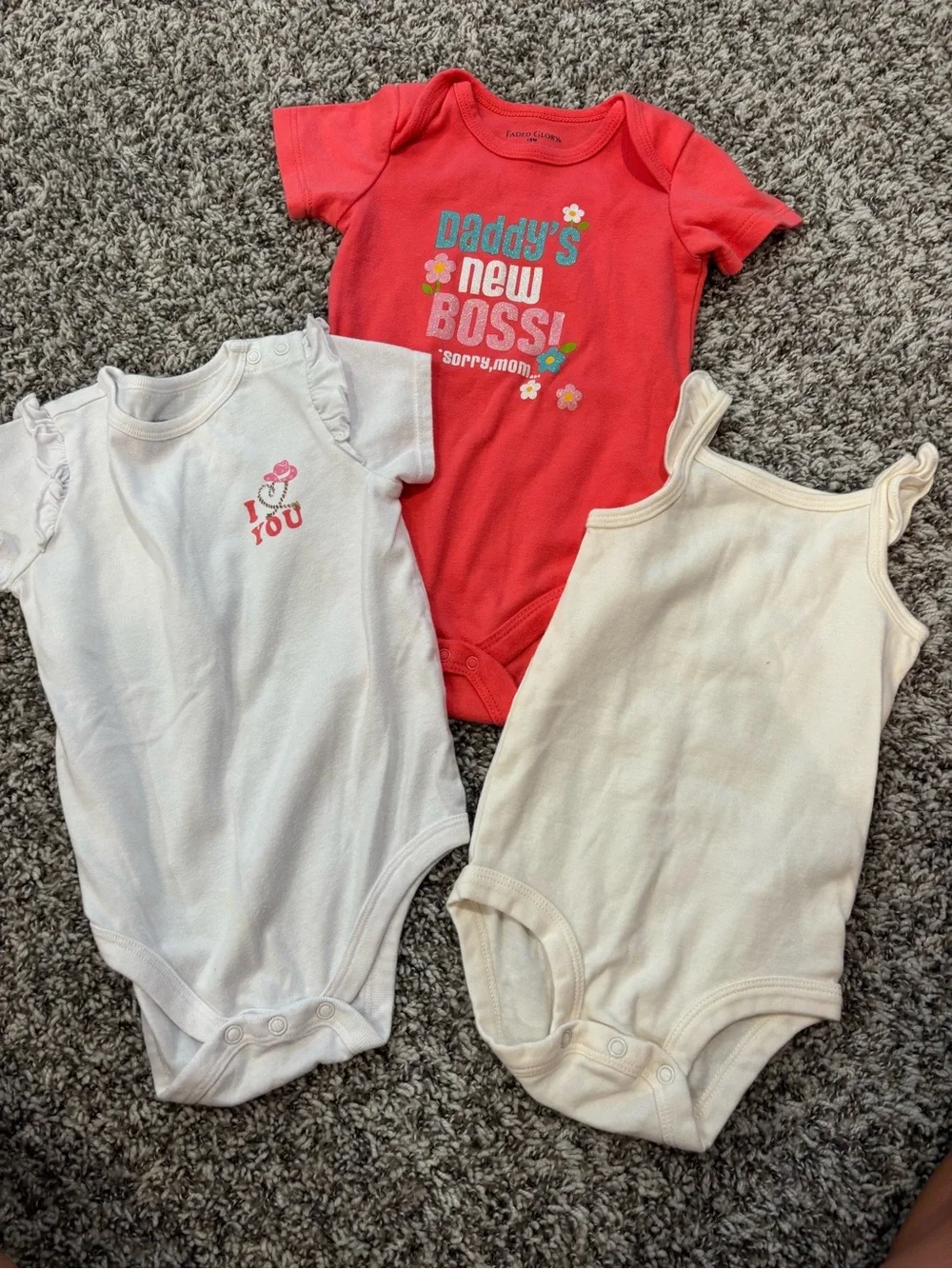 Gerber & Carter's Baby Onesie 3-Pack with Red Graphic One-Piece
